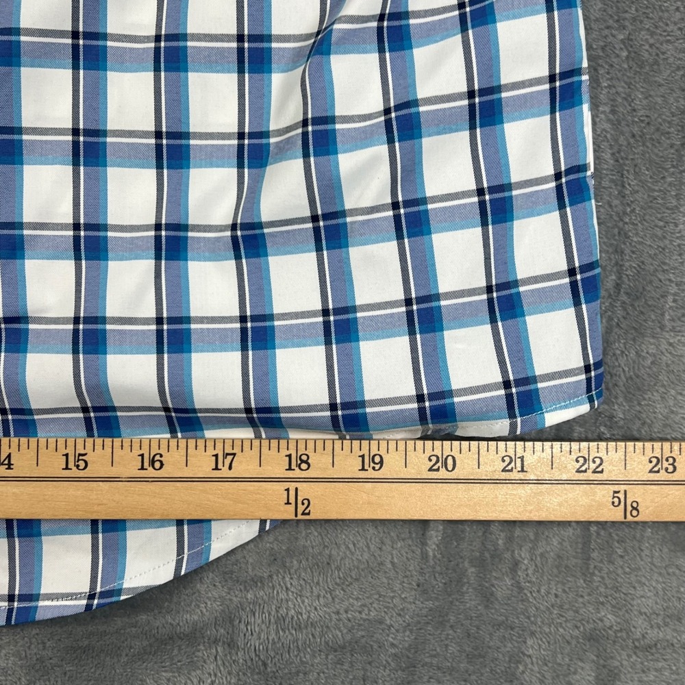 UNTUCKit Booker Slim Fit Shirt XL Mens Blue White Plaid Short Sleeve - Picture 5 of 10